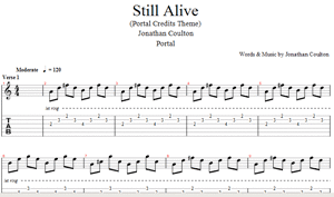 Portal - Still Alive, ноты и табулатуры для Guitar Pro